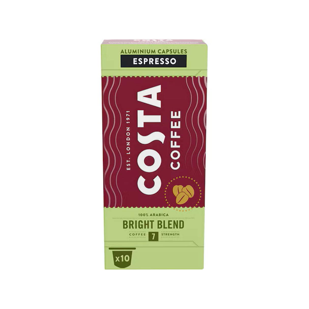 Costa Coffee Espresso Bright Blend Coffee Capsules 1x10 Nespresso Compatible