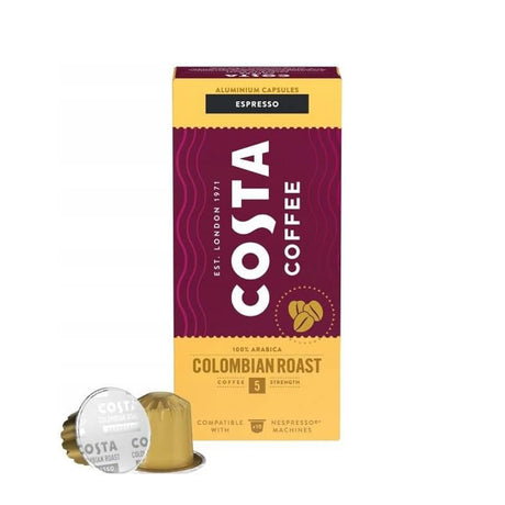 Costa Coffee Colombian Roast Espresso Coffee Capsules 1x10 Nespresso Compatible