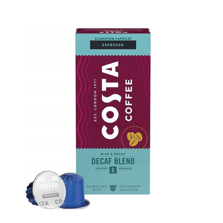 Costa Coffee Decaf Blend Espresso Coffee Capsules 1x10 Nespresso Compatible