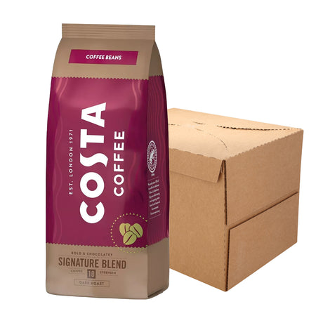 Costa Coffee Signature Blend Dark Roast Coffee Beans Case 6x1kg