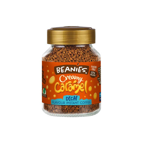 Beanies Creamy Caramel Decaf Instant Coffee Jar 50g