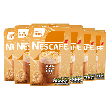 Nescafe Vanilla Cookie Dough Latte Instant Coffee Sachets 6x7