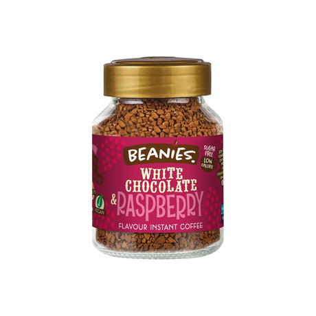 Beanies White Chocolate & Raspberry Instant Coffee Jar 50g