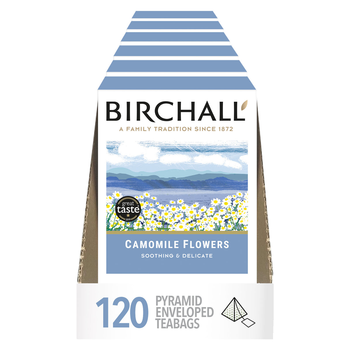 Birchall Camomile Flowers Enveloped Prism Tea Bags 6x20