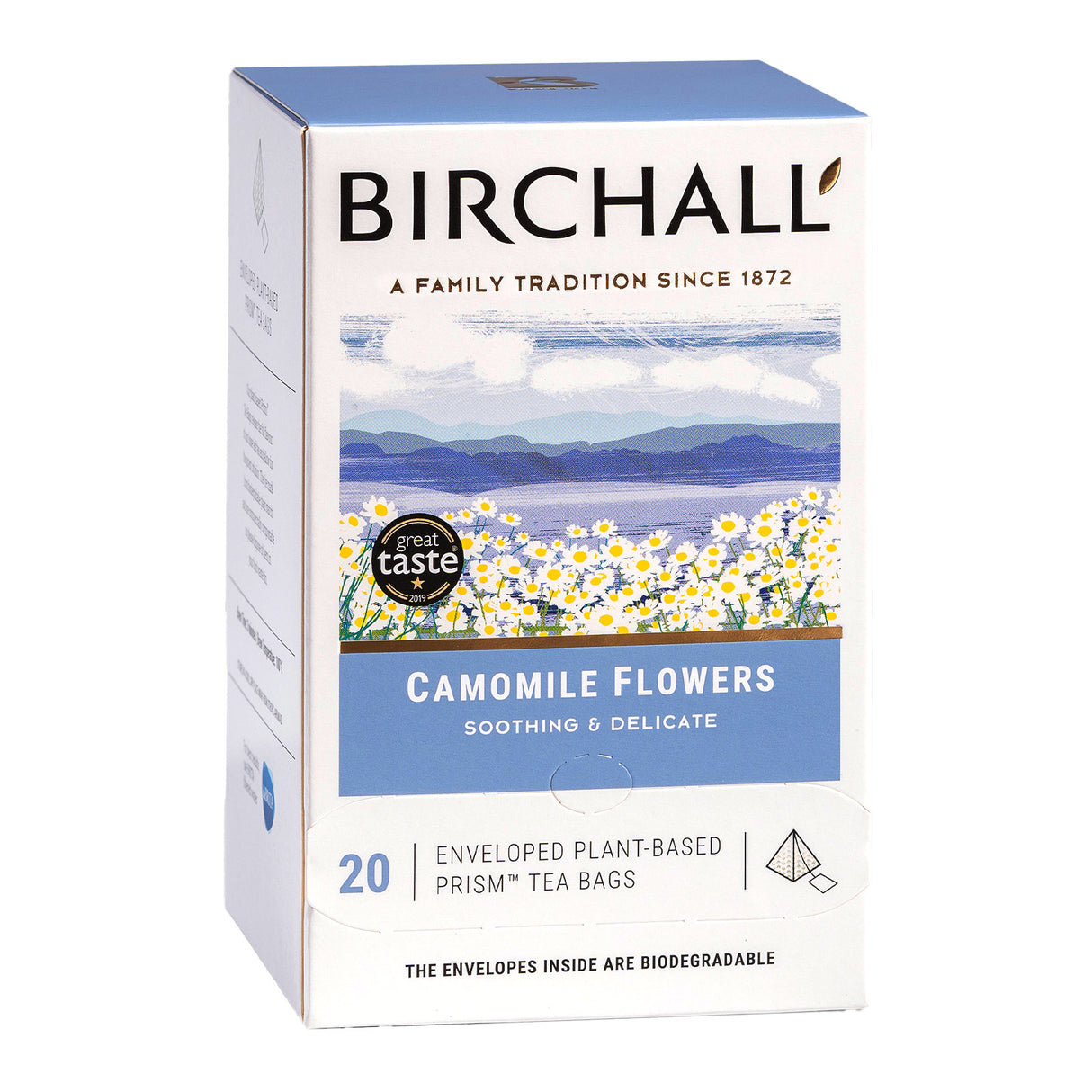 Birchall Camomile Flowers Enveloped Prism Tea Bags 6x20