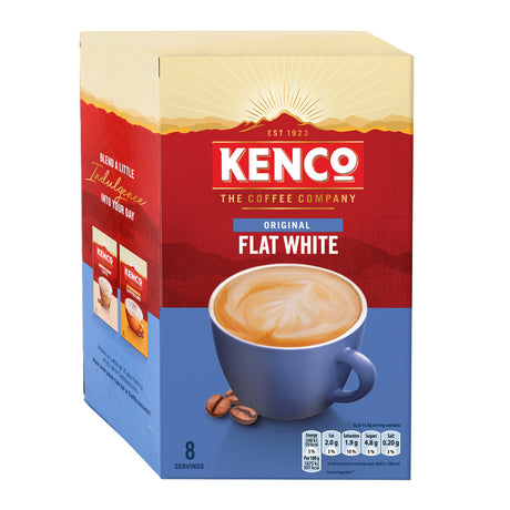 Kenco Flat White Instant Coffee Sachets pack