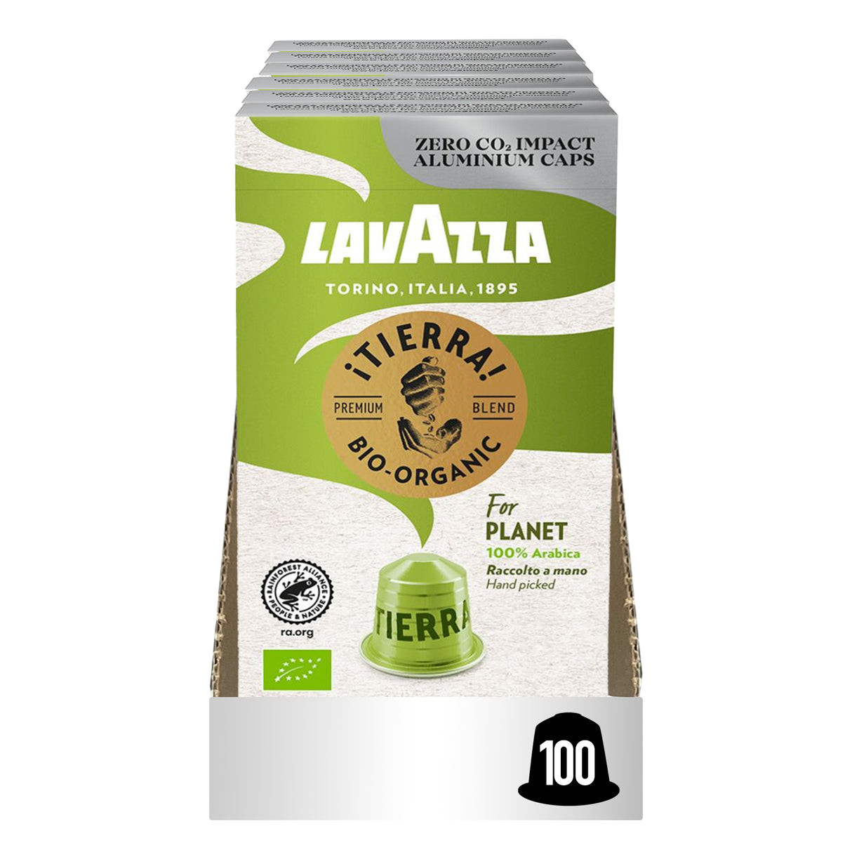 Lavazza Tierra Bio Organic Nespresso Compatible Coffee Capsules 10x10