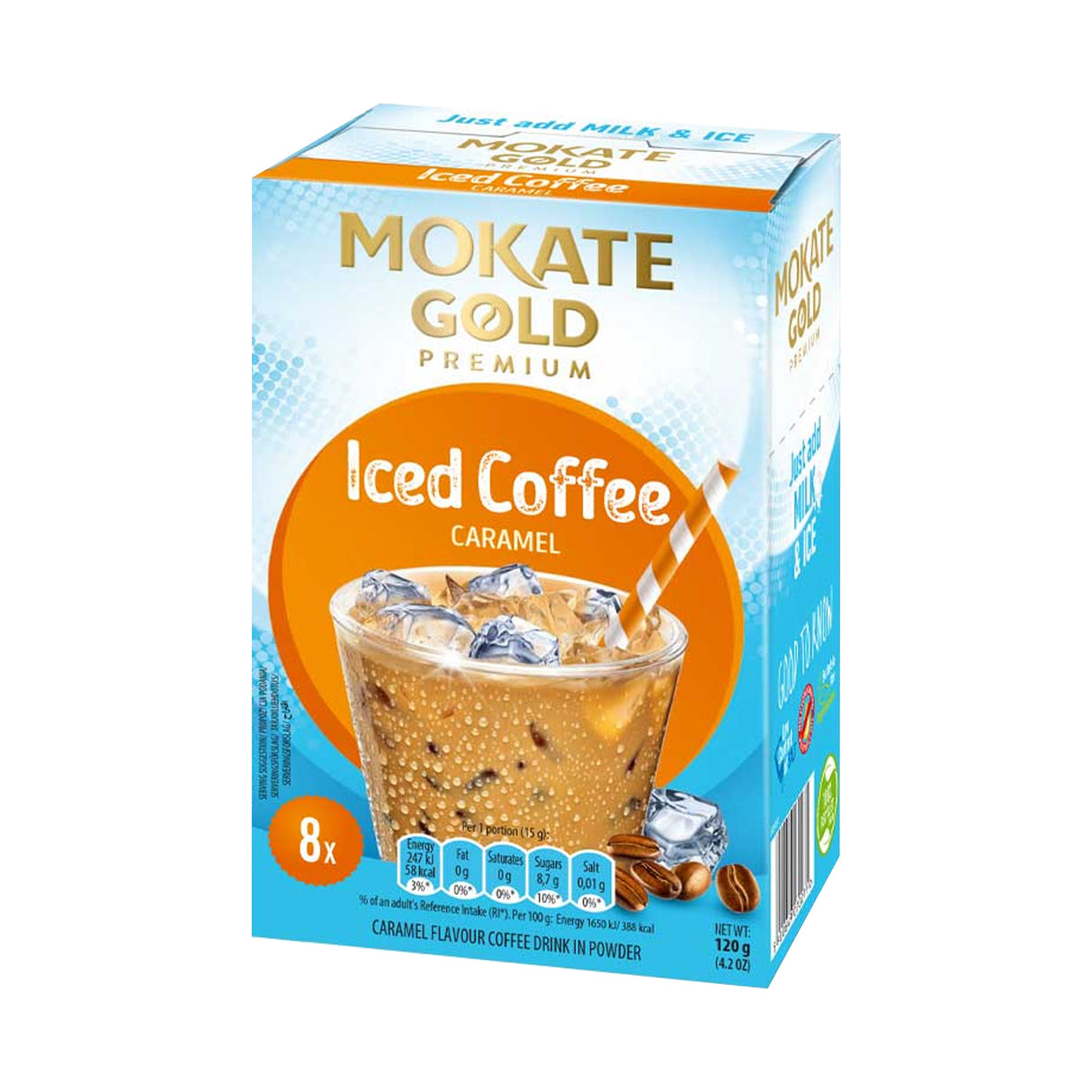 Mokate Gold Caramel Instant Iced Coffee Sachets Case 12x8