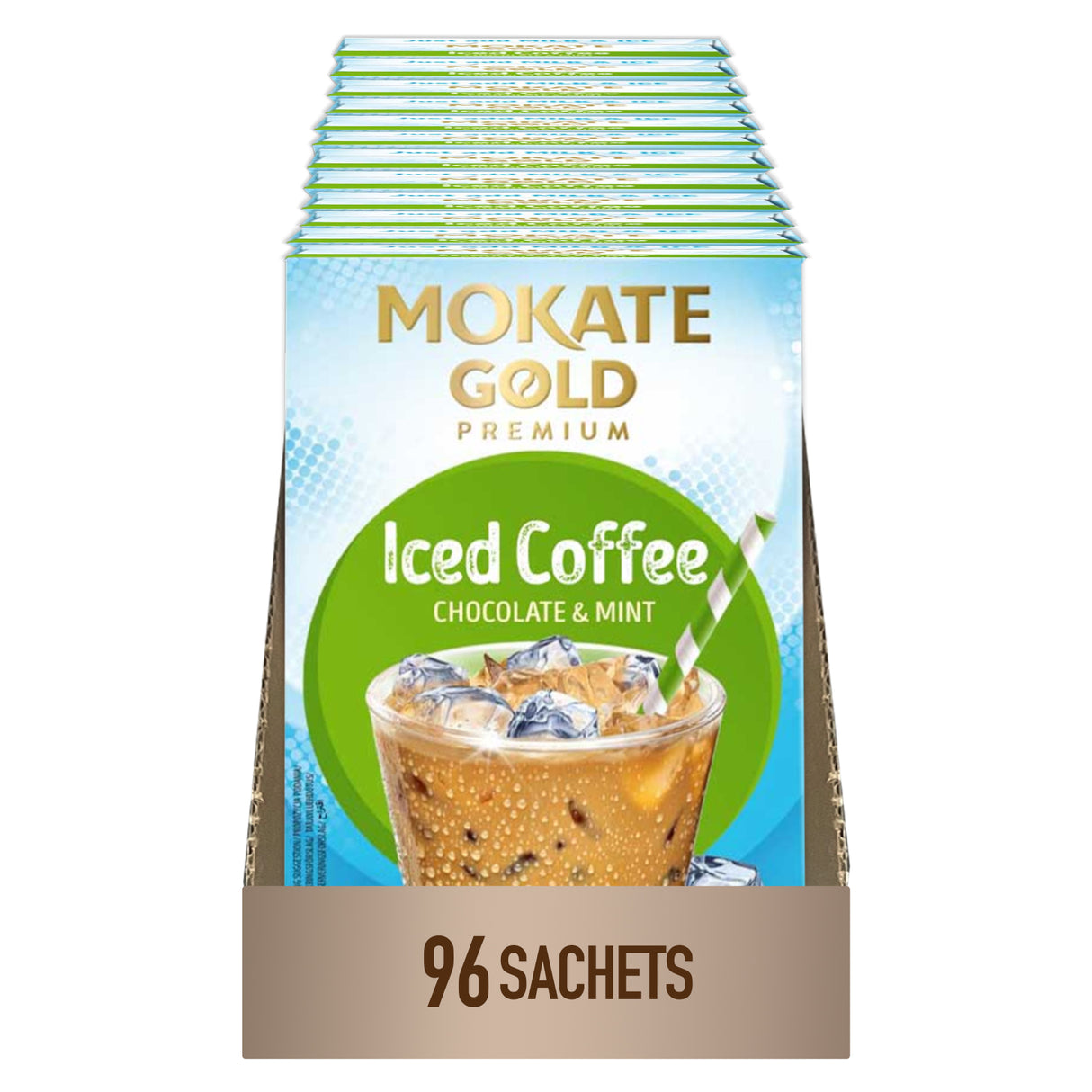 Mokate Gold Mint Choc Instant Iced Coffee Sachets Case 12x8