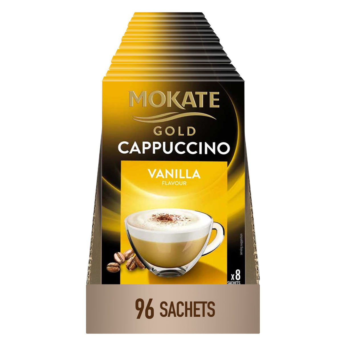 Mokate Gold Vanilla Cappuccino Sachets Case 12x8