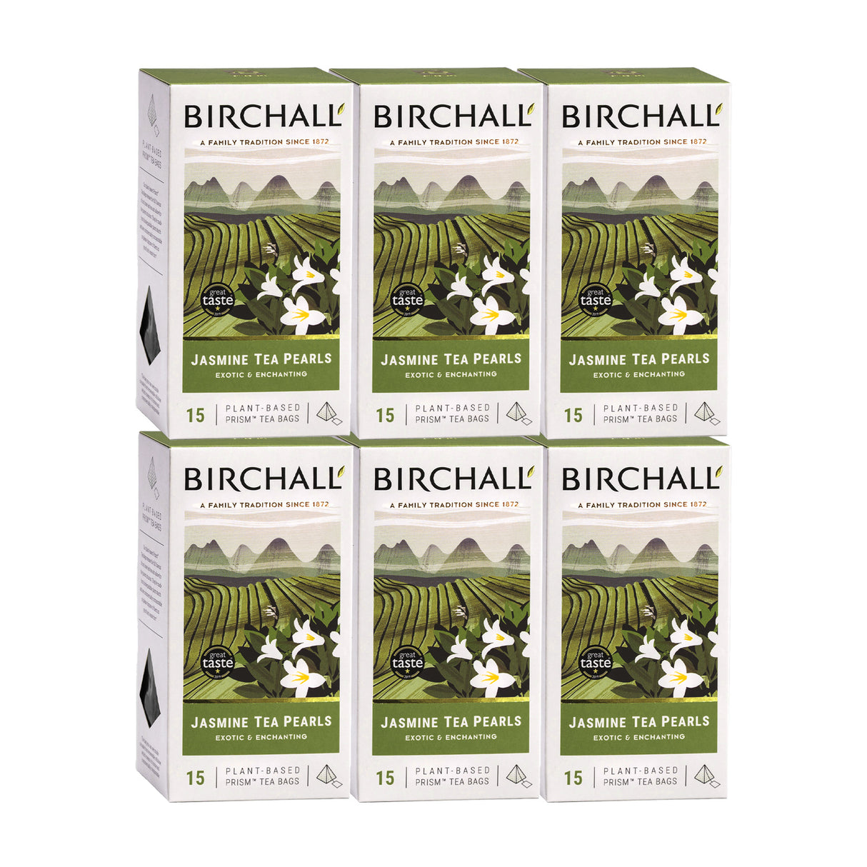 Birchall Jasmine Tea Pearls Prism Tea Bags 6x15