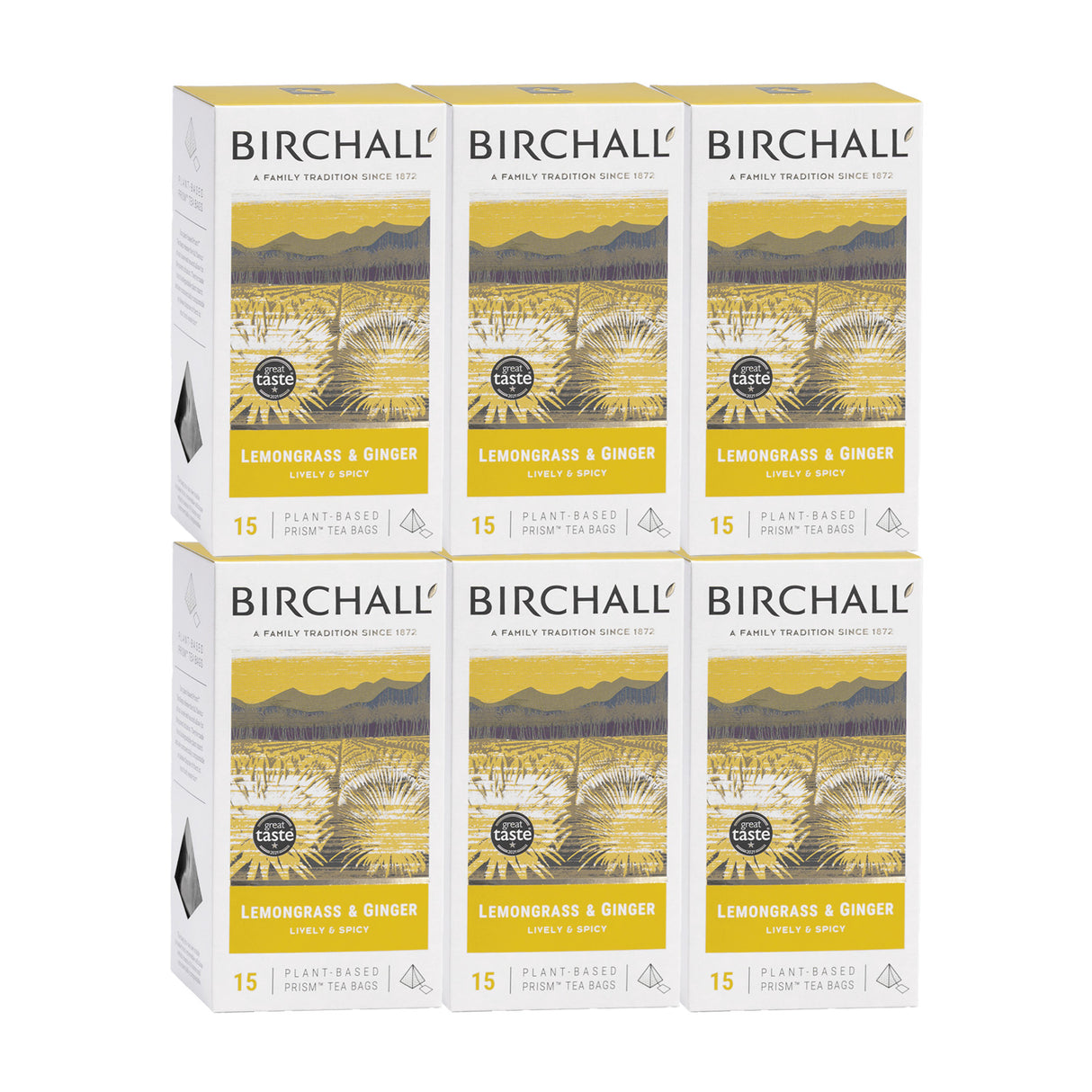 Birchall Lemongrass & Ginger Prism Tea Bags 6x15