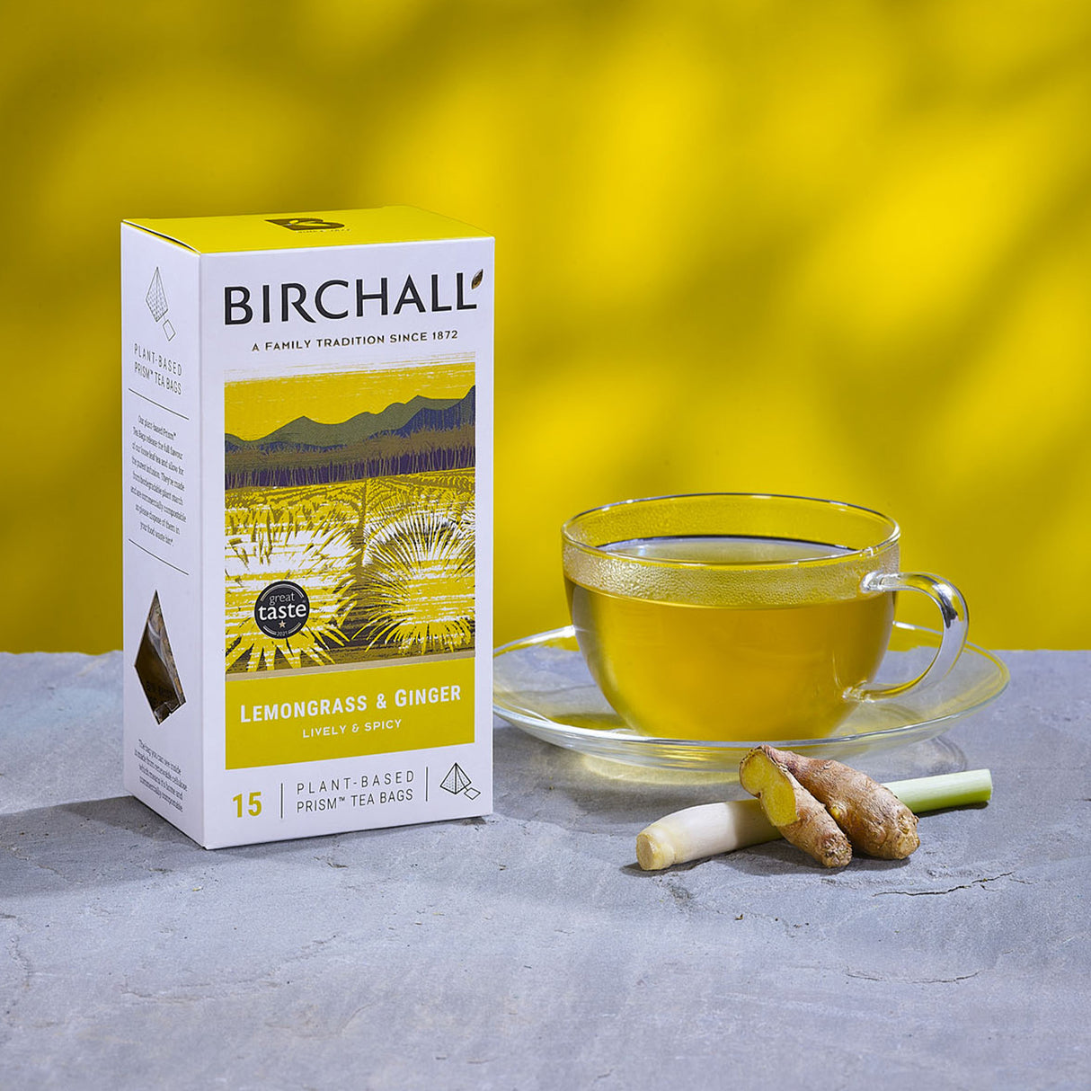 Birchall Lemongrass & Ginger Prism Tea Bags 6x15