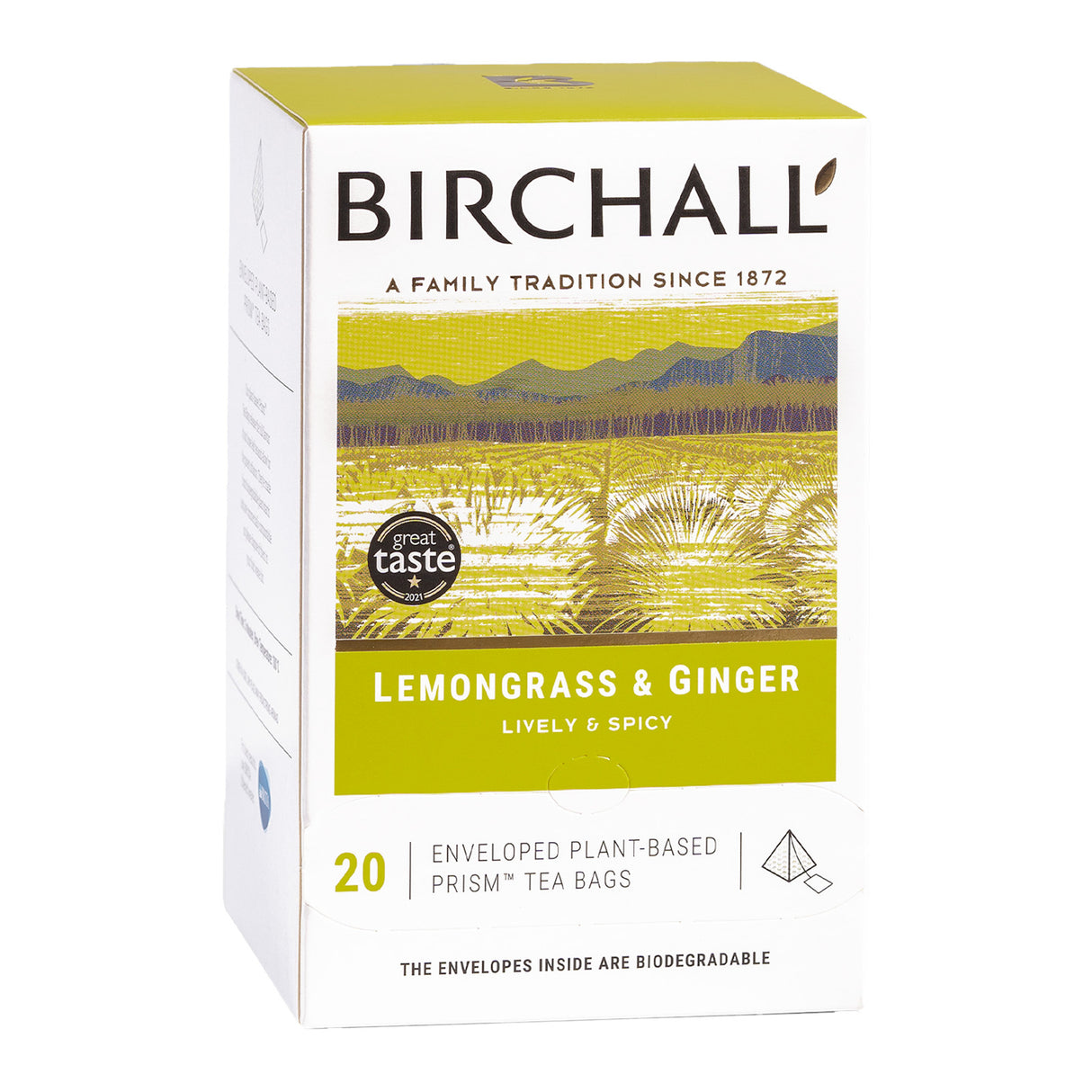 Birchall Lemongrass & Ginger Enveloped Prism Tea Bags 6x20