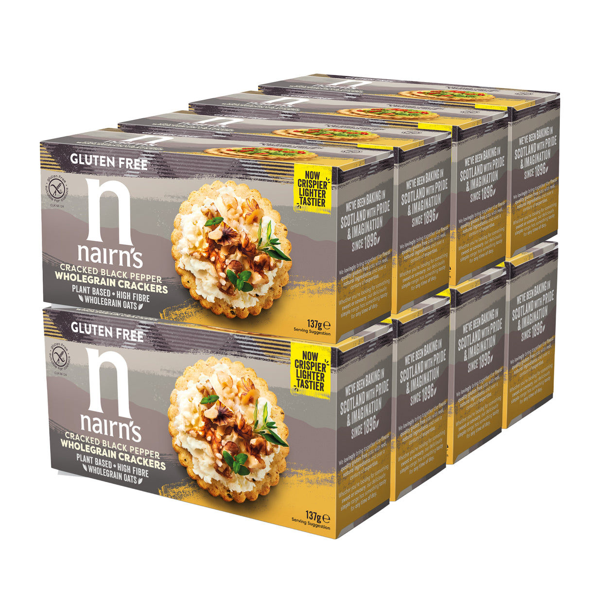 Nairn's Gluten Free Cracked Black Pepper Wholegrain Crackers Case of 8x137g