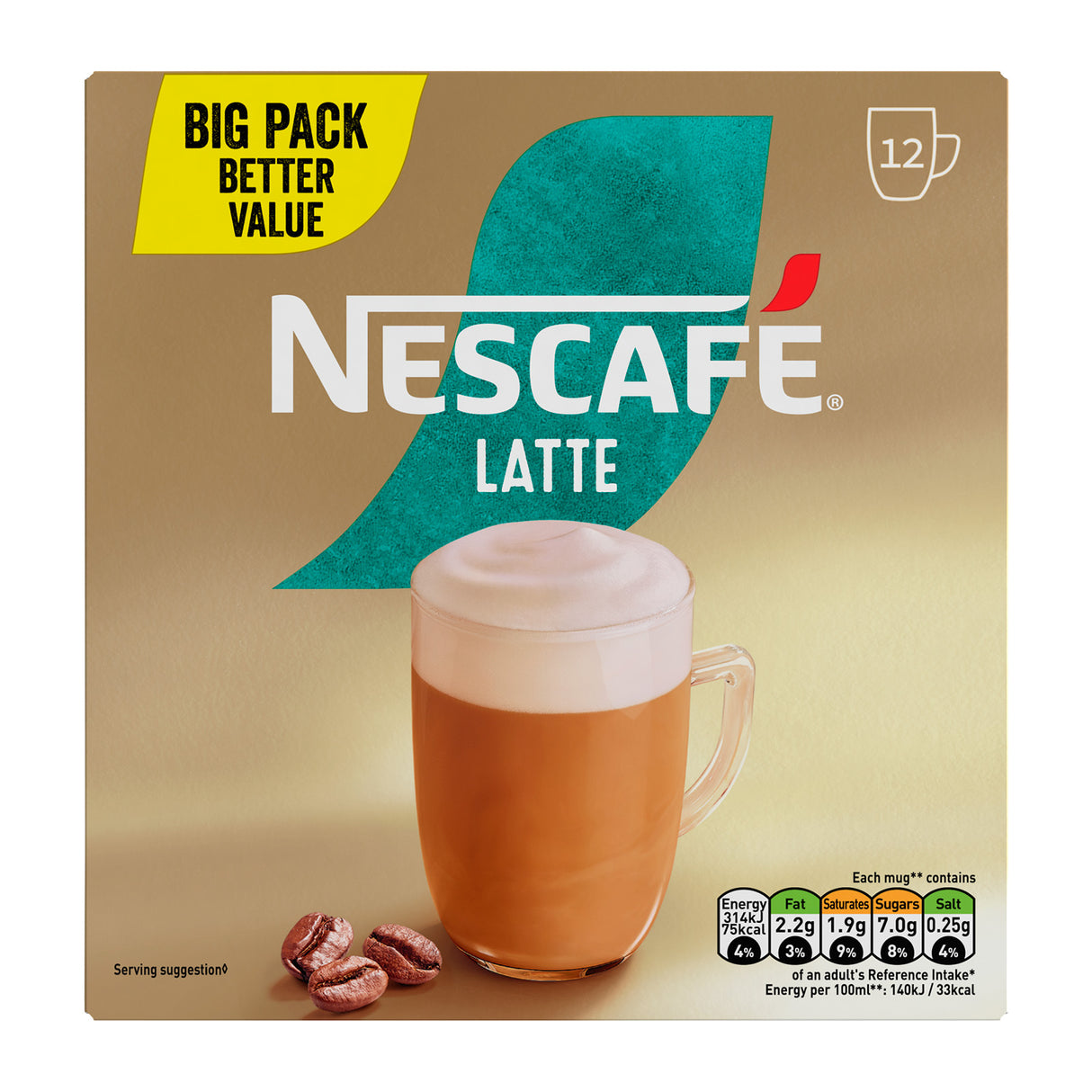 Nescafe Latte Instant Coffee Sachets 6x12 Drinks