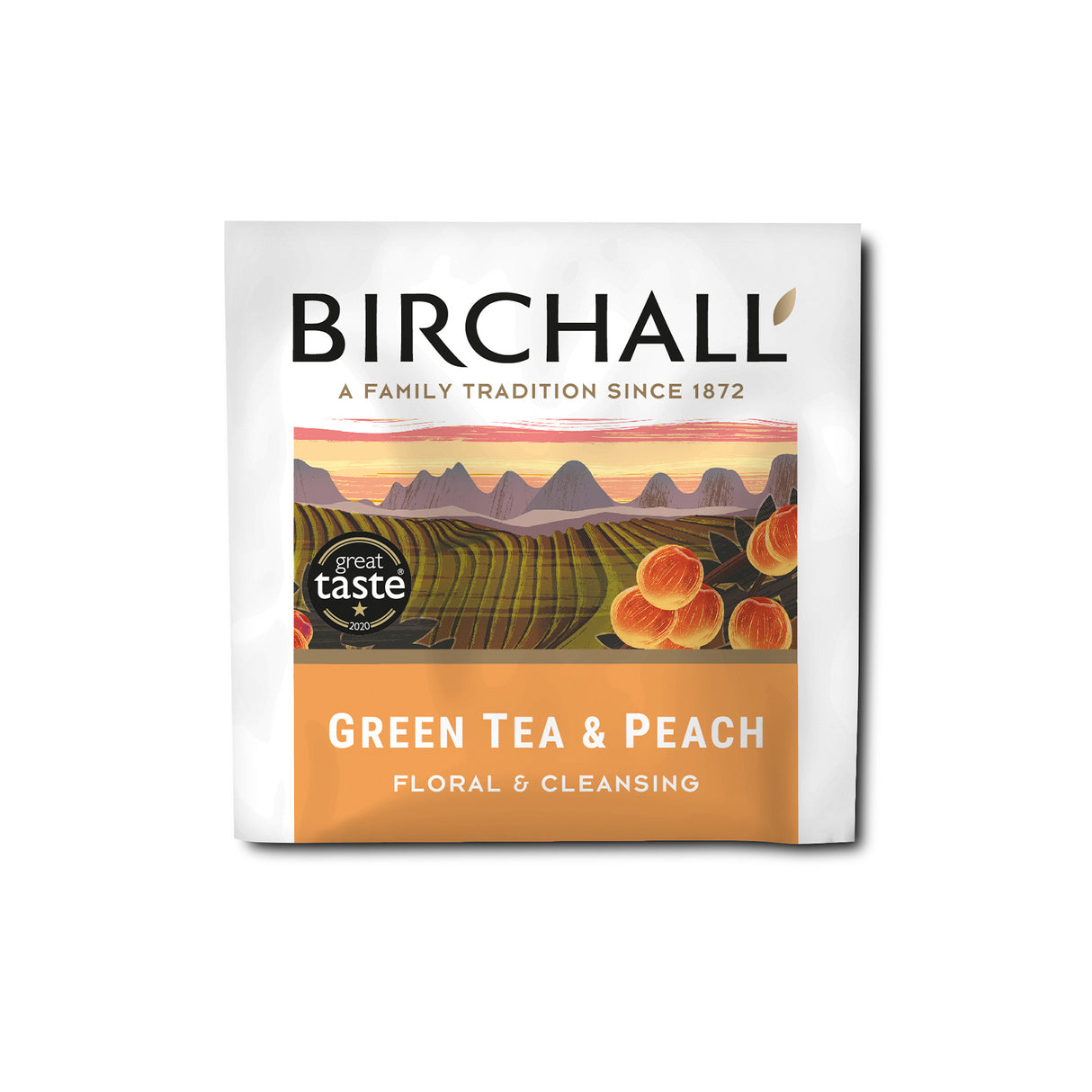 Birchall Green Tea & Peach Enveloped Prism Tea Bags 6x20