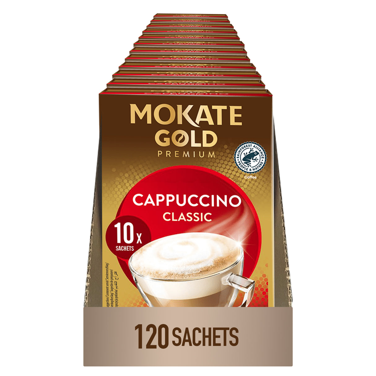 Mokate Gold Premium Classic Cappuccino Coffee Sachets Case 12x10