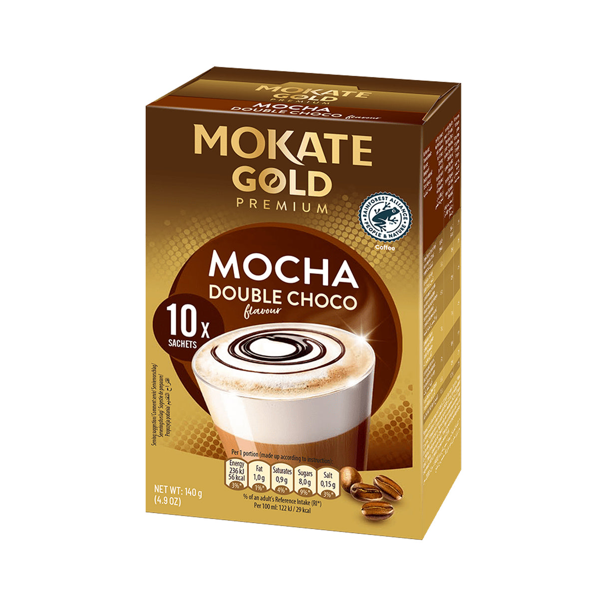 Mokate Gold Premium Mocha Double Choco Sachets Case 12x10