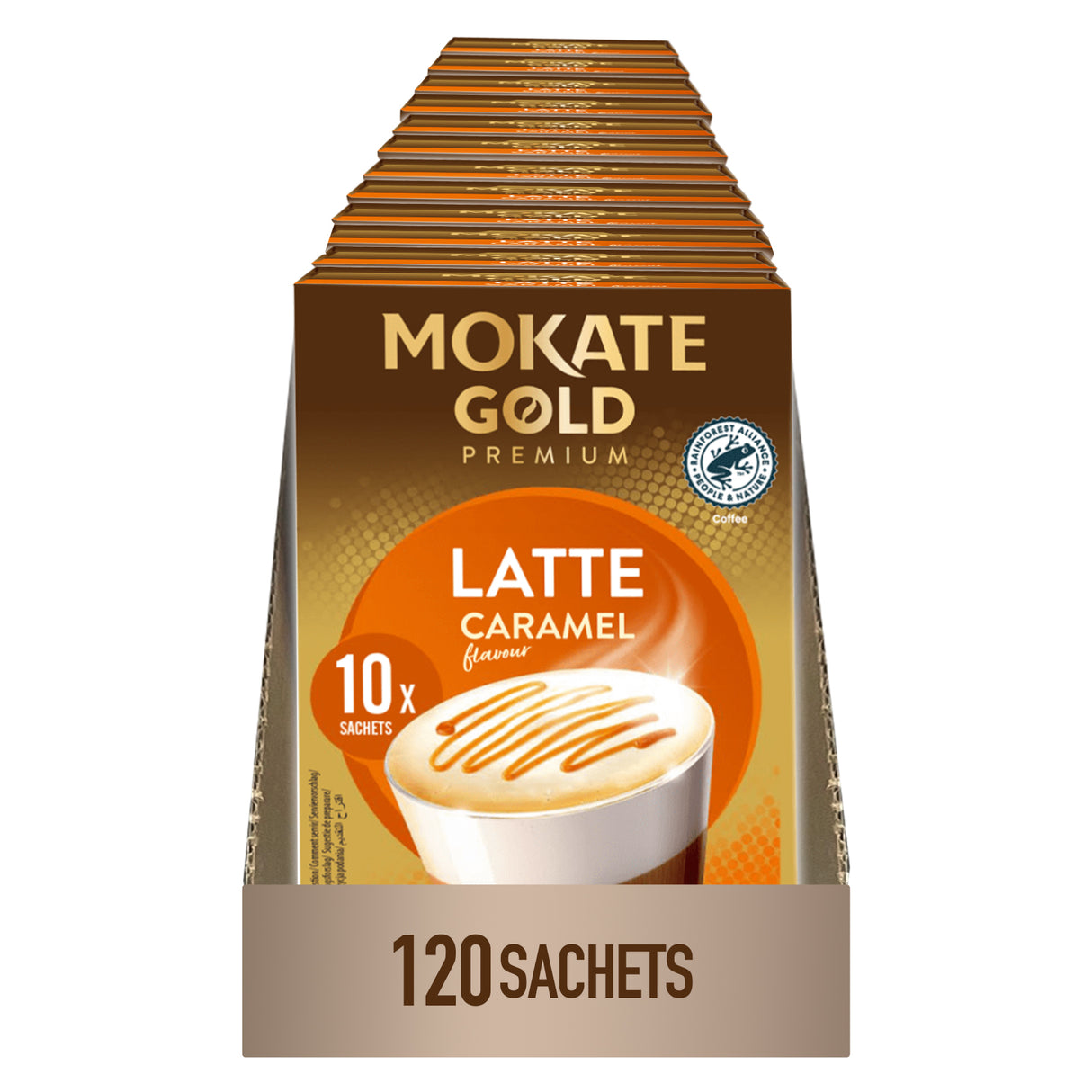 Mokate Gold Premium Caramel Latte Sachets Case 12x10