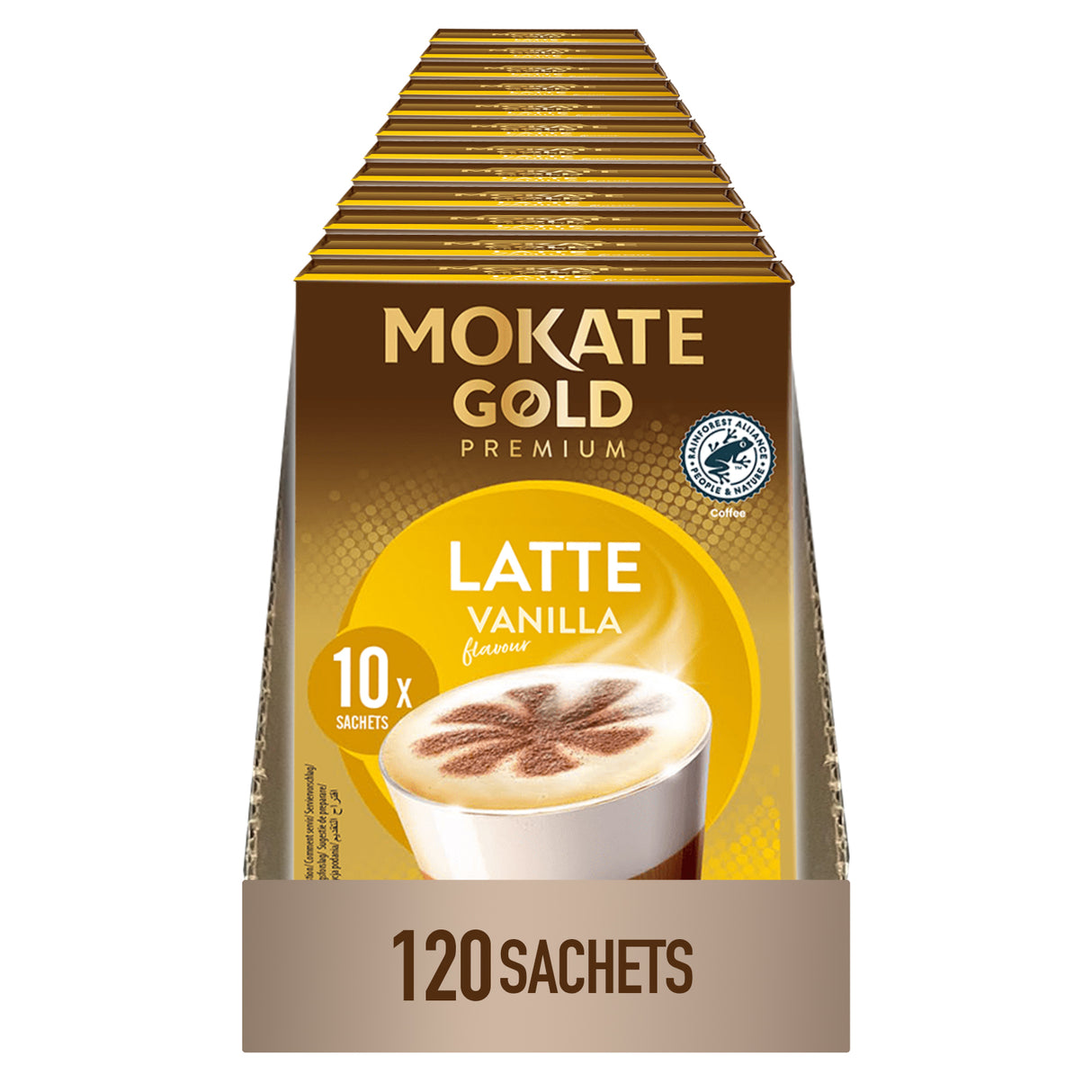 Mokate Gold Premium Vanilla Latte Sachets Case 12x10