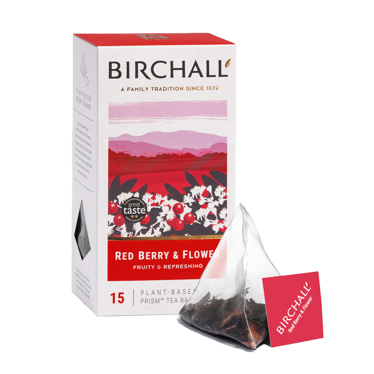 Birchall Red Berry & Flower Prism Tea Bags 6x15