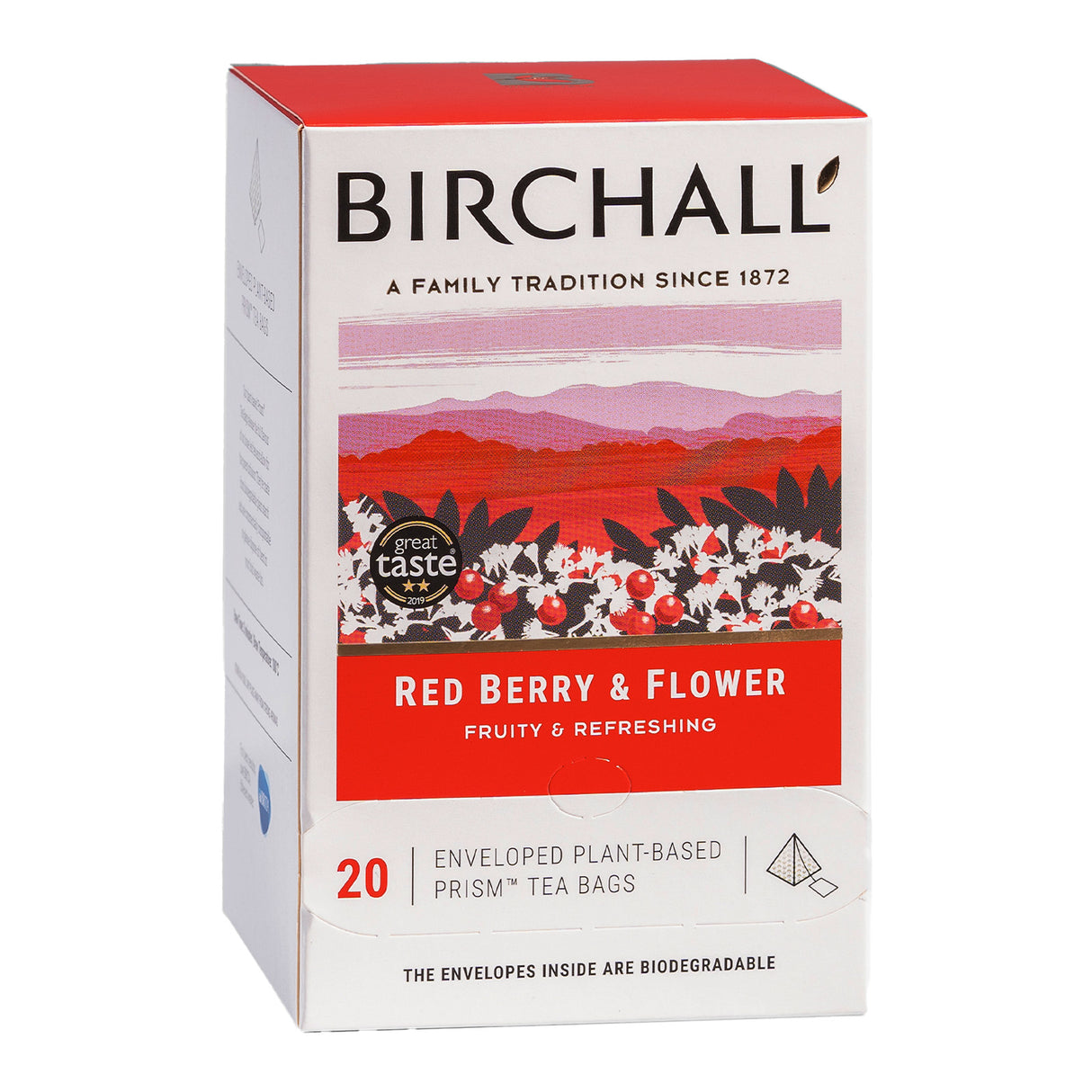 Birchall Red Berry & Flower Enveloped Prism Tea Bags 6x20