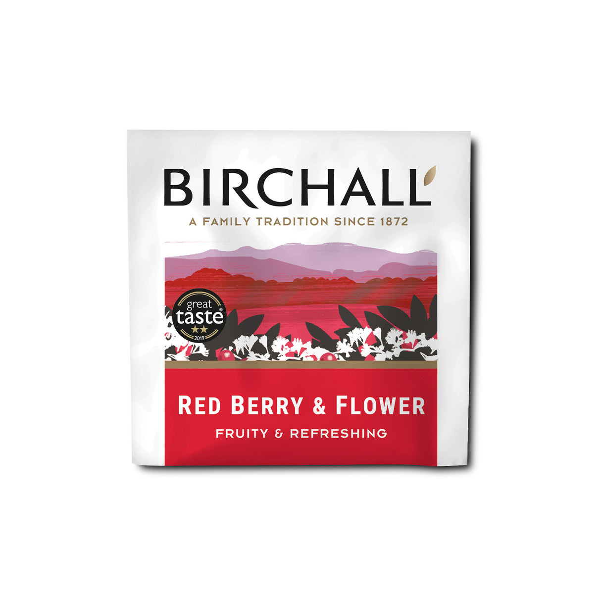 Birchall Red Berry & Flower Enveloped Prism Tea Bags 6x20