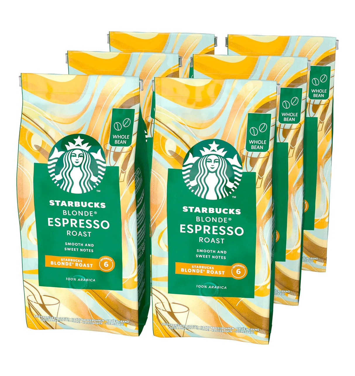 Starbucks Blonde Espresso Coffee Beans 6x200g