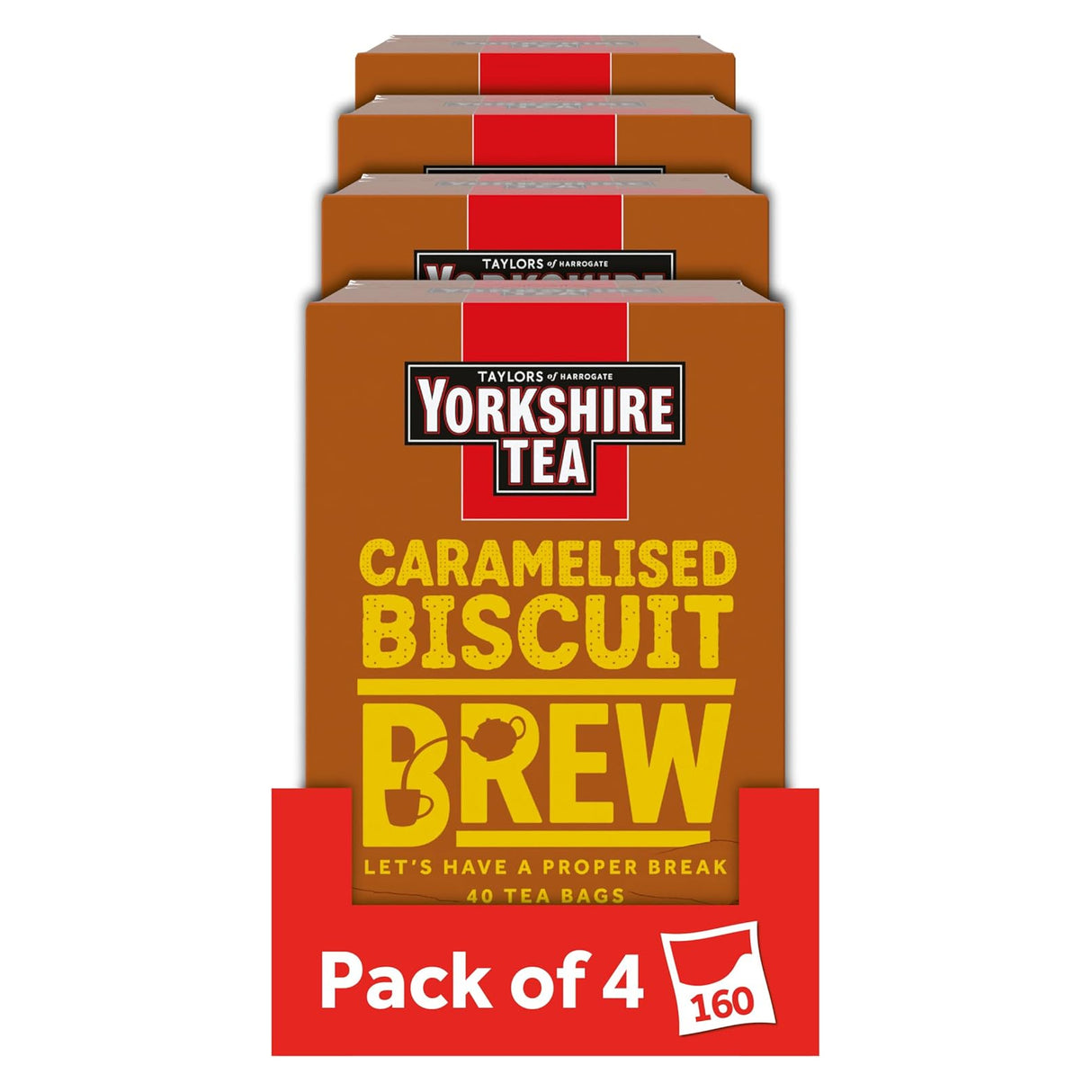 Yorkshire Caramelised Biscuit Brew Tea Bags 4x40