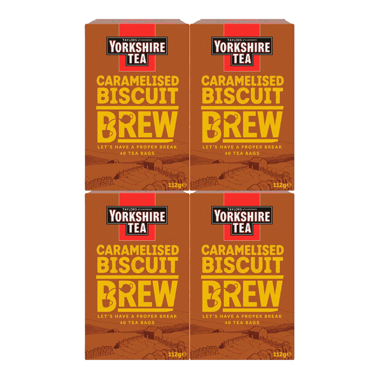 Yorkshire Caramelised Biscuit Brew Tea Bags 4x40