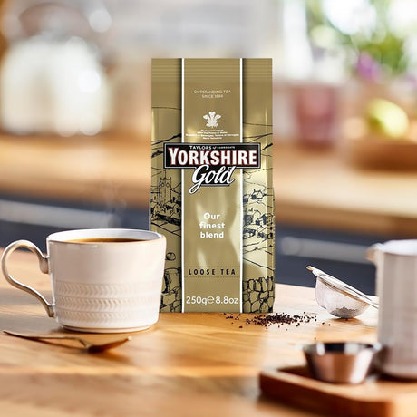 Yorkshire Gold Loose Leaf Tea in kitche