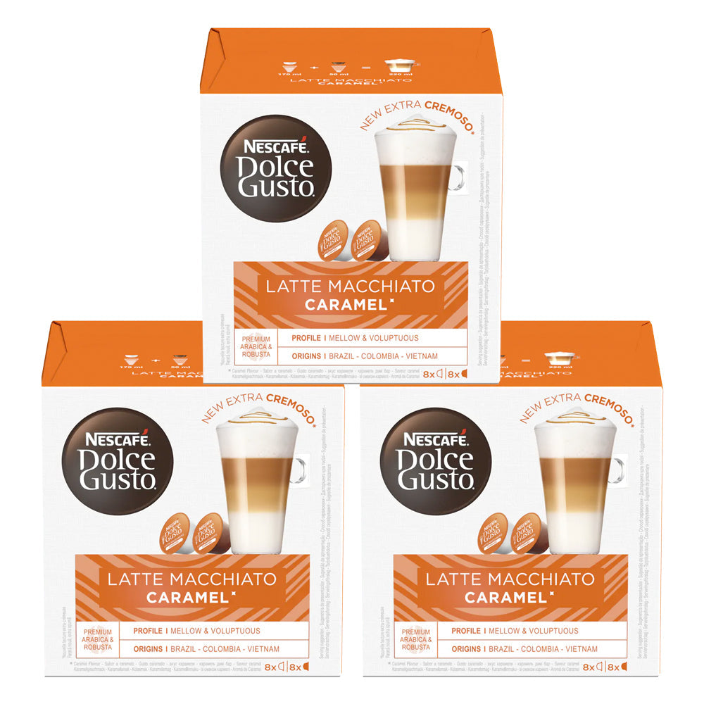 Nescafe Dolce Gusto Caramel Latte Macchiato Coffee Pods 3 x 8 Drinks –  Coffee Supplies Direct