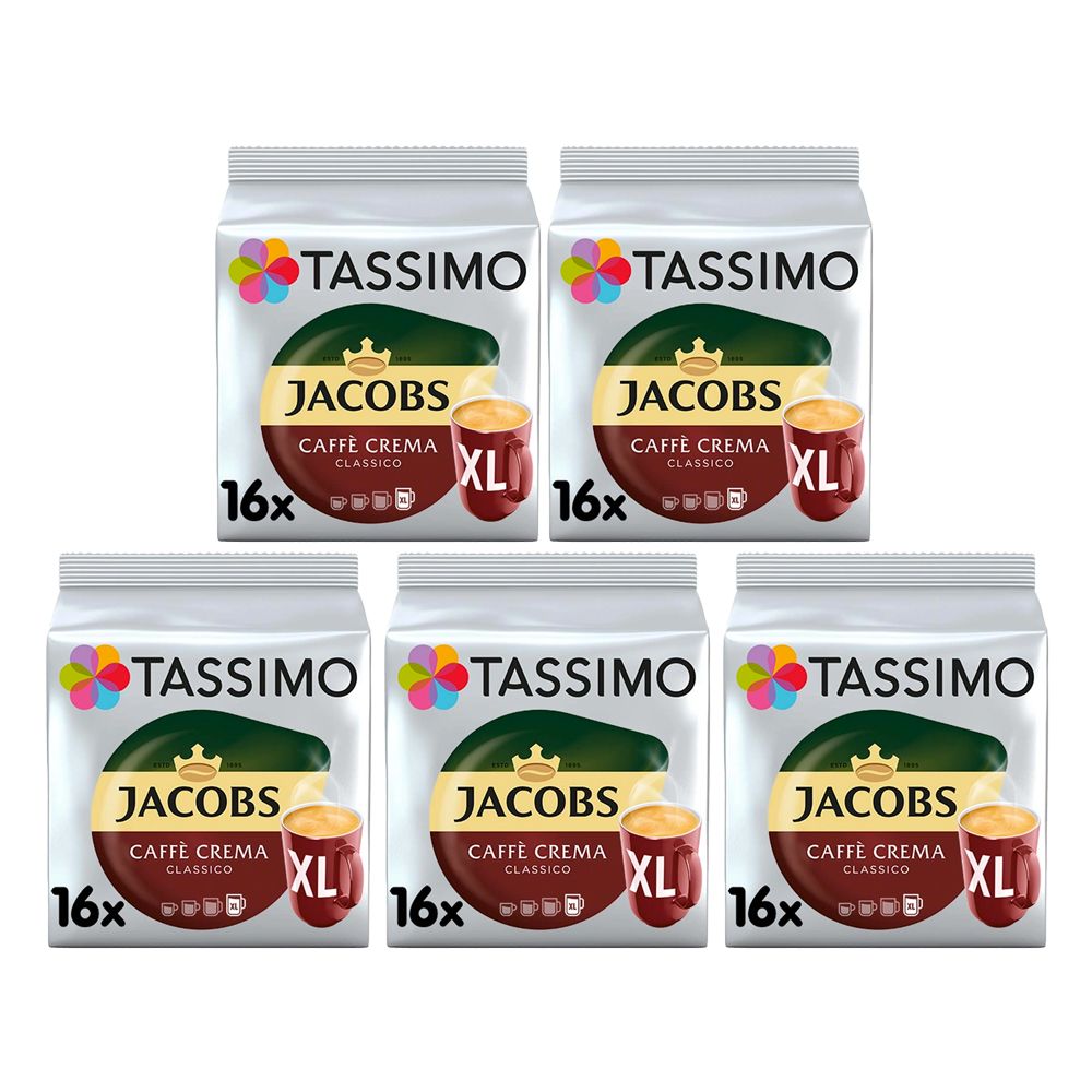 Tassimo T Discs Jacobs Caffe Crema Classico XL Coffee pods 5 x 16